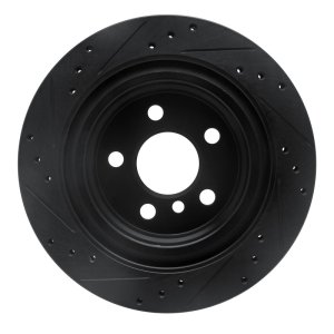 BMW 228i Gran Coupe Brake Rotor (1) - Rear Right - R1 Concepts - Drilled & Slotted - Black - `16-`26